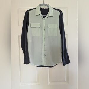 RACHEL Rachel Roy Mint and Black Blouse